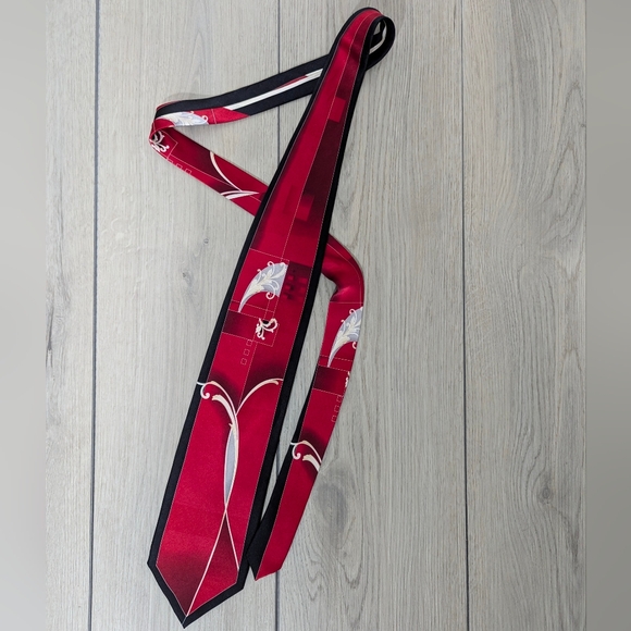 VTG Vitaliano Luiselli art deco silk red tie - Picture 1 of 5